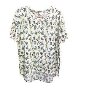 LuLaRoe Irma Womens Small CACTUS SUCCULENT High Low Tunic Top Shirt‎